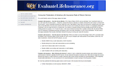 Desktop Screenshot of evaluatelifeinsurance.org