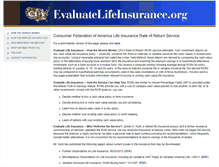 Tablet Screenshot of evaluatelifeinsurance.org